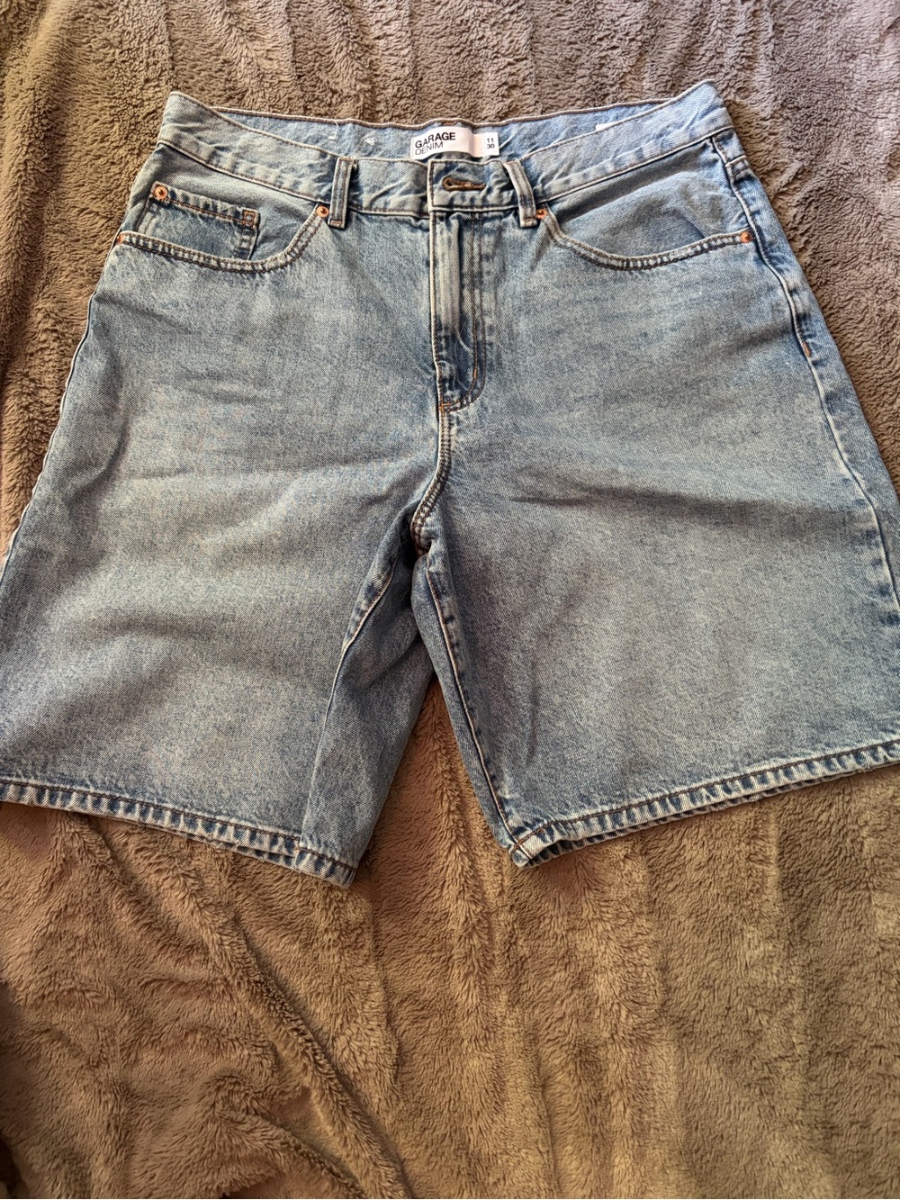 Garage Light Wash Denim Baggy Shorts / Skater Jorts - Women's